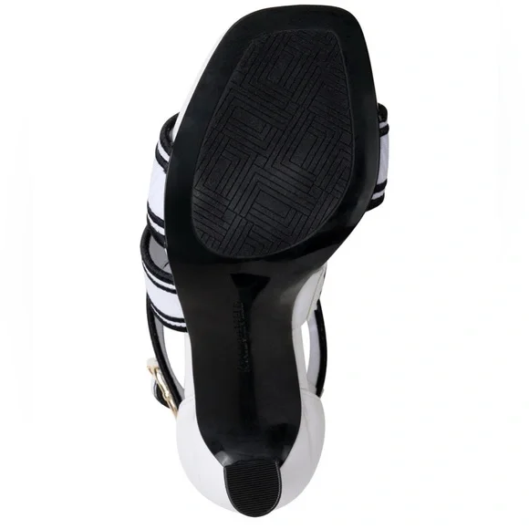 KARL LAGERFELD PARIS Women's Careliz Strappy Sandals- Size 7.5- Bright White - Picture 4 of 12